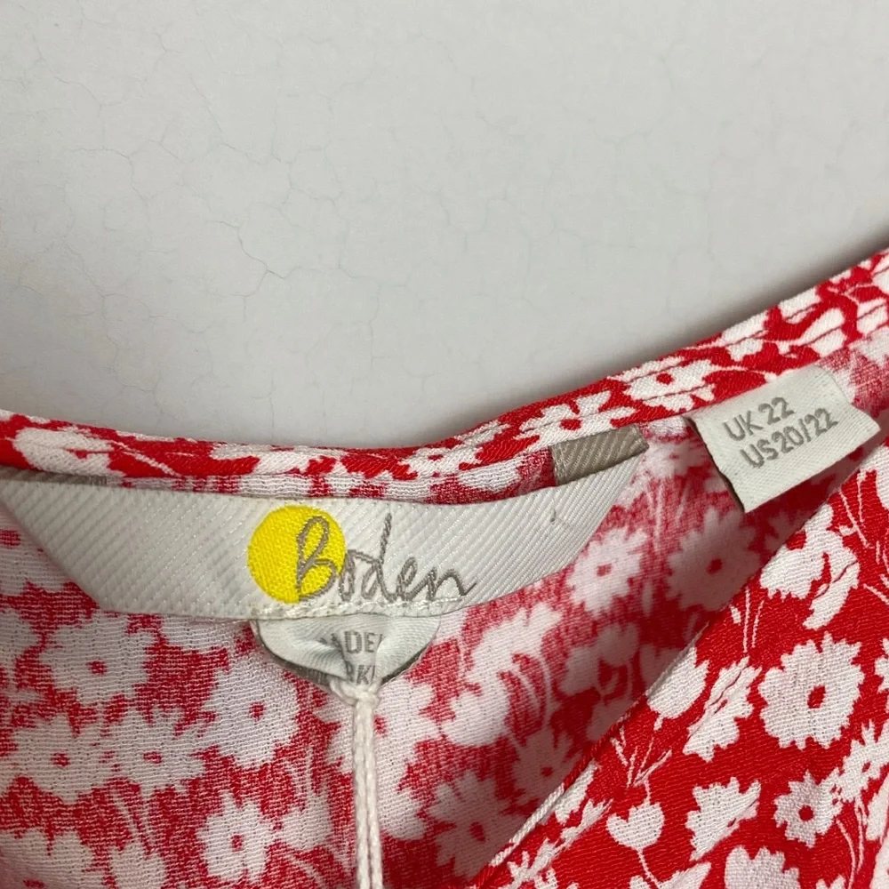 Boden Floral Crinkle Gauze Sweetheart Printed Top - Picture 5 of 9